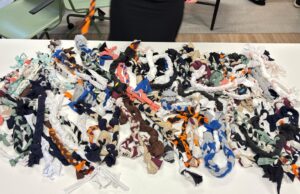 Voluntariado transforma camisetas usadas em brinquedos para 85 cães de ONG