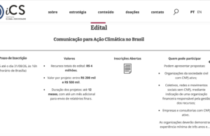 Instituto abre inscrições para edital de seleção de projetos de comunicação sobre mudanças climáticas