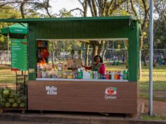 Mais de 30 toneladas de plástico reciclado viram quiosques e carrinhos no Parque Ibirapuera